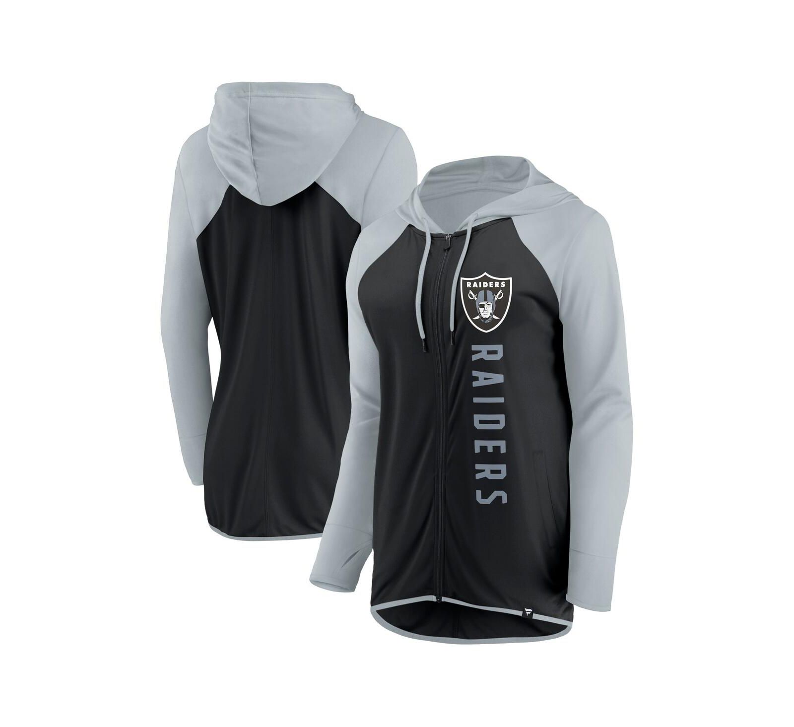 Женское худи на молнии Fanatics Black, Silver Las Vegas Raiders Forever Fan Full-Zip