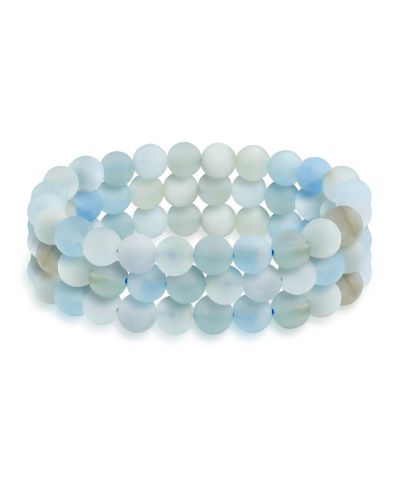 Браслет Bling Jewelry Gemstone Stretch Set 3 Purple Amethyst Pink Rose Quartz Green Aventurine 8MM Ball Bead