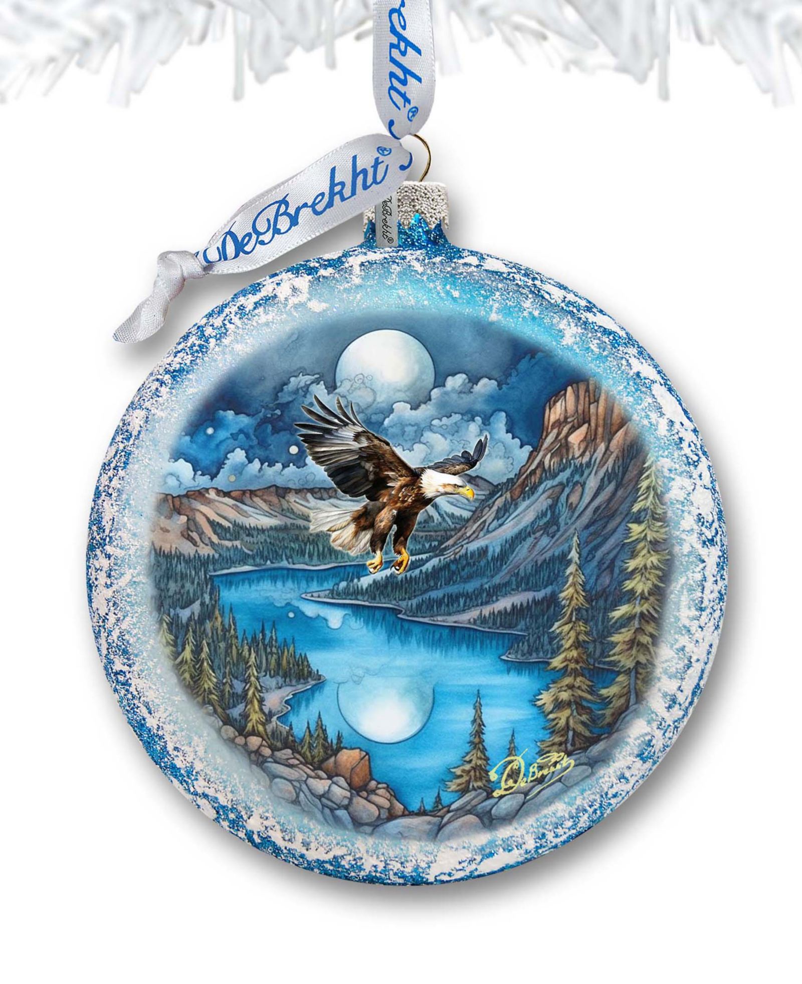 Рождественские украшения Designocracy Flying Eagle Mercury Glass G. DeBrekht