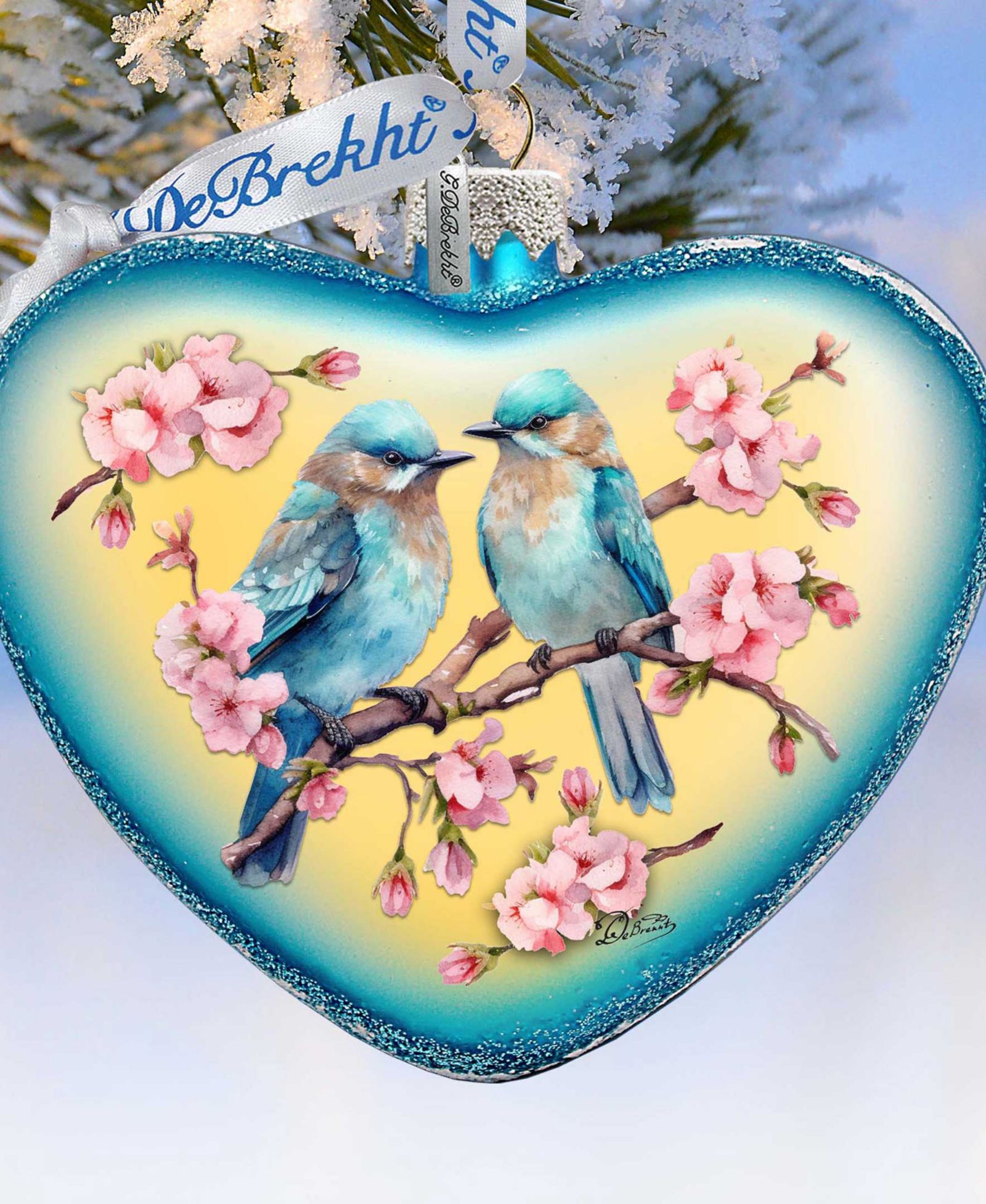 Рождественские украшения из ртутного стекла Designocracy Blooming Love Heart G. DeBrekht
