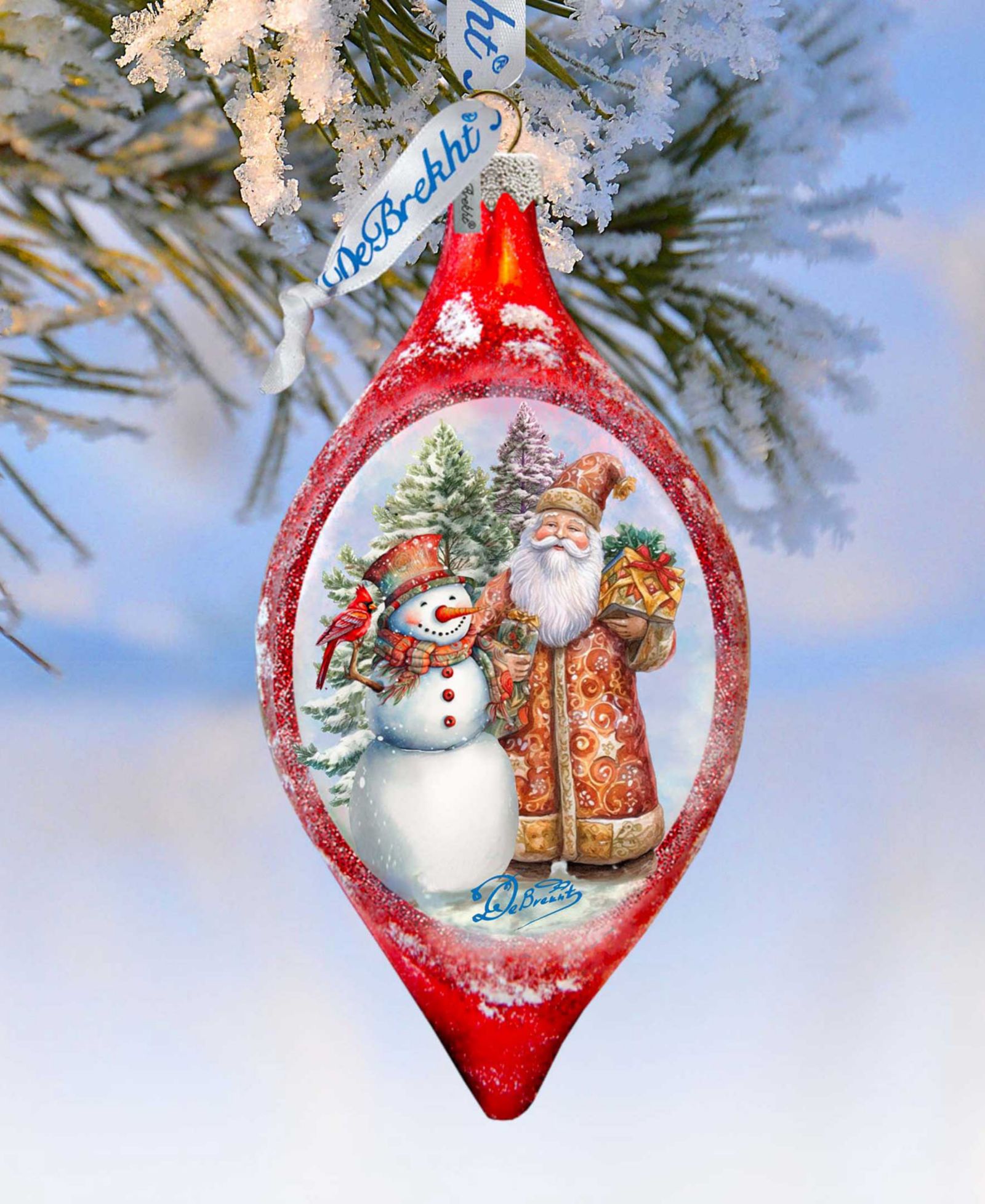Рождественские стеклянные украшения Designocracy Winter Friends Drop Mercury G. DeBrekht