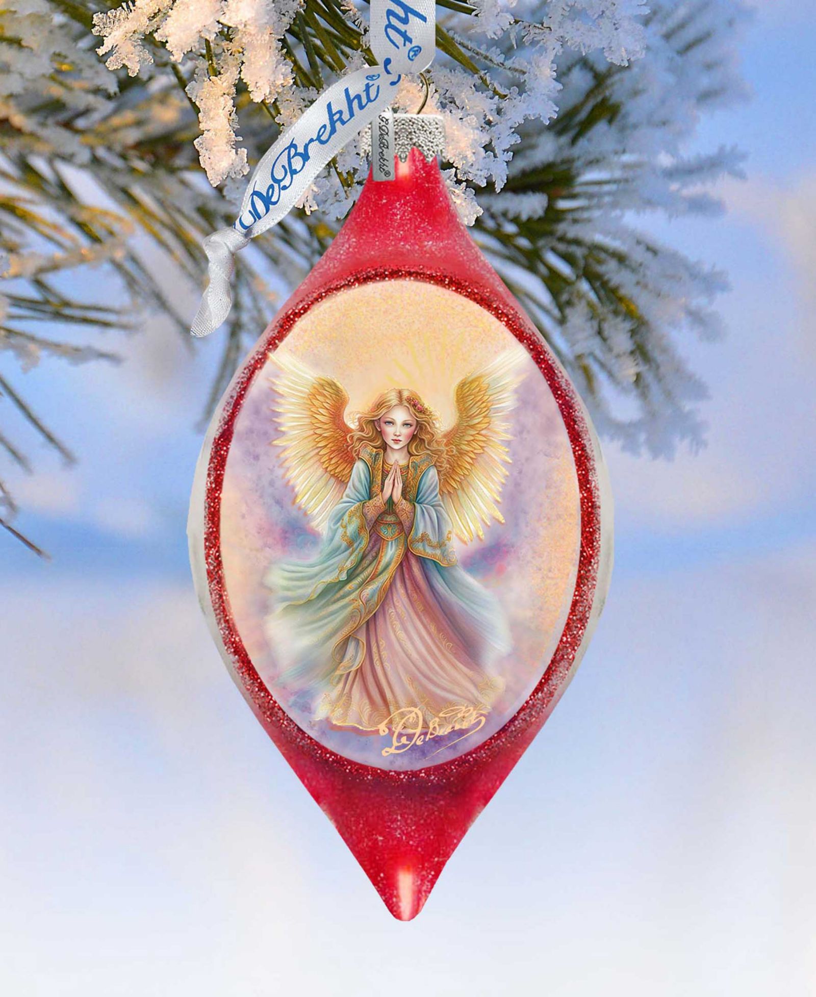 Рождественские украшения Designocracy Angel Drop из ртутного стекла