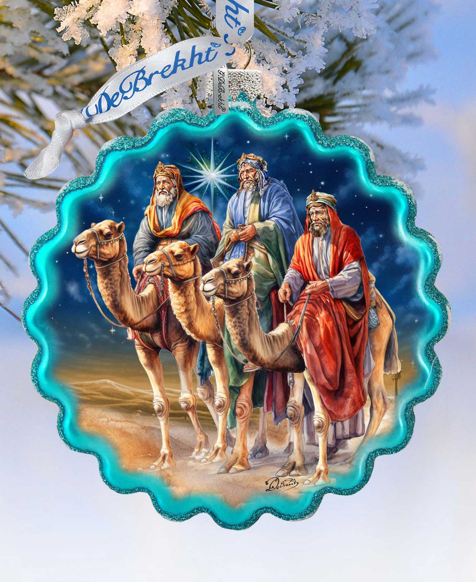 Designocracy елочное украшение Three Kings Wreath Mercury Glass G. DeBrekht
