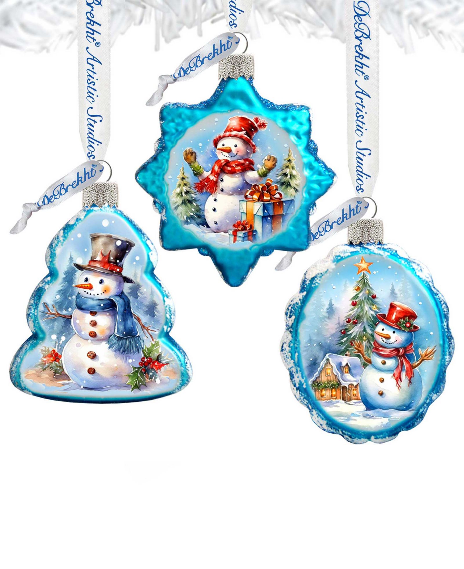 Набор елочных украшений Designocracy Snowmen из 3 штук