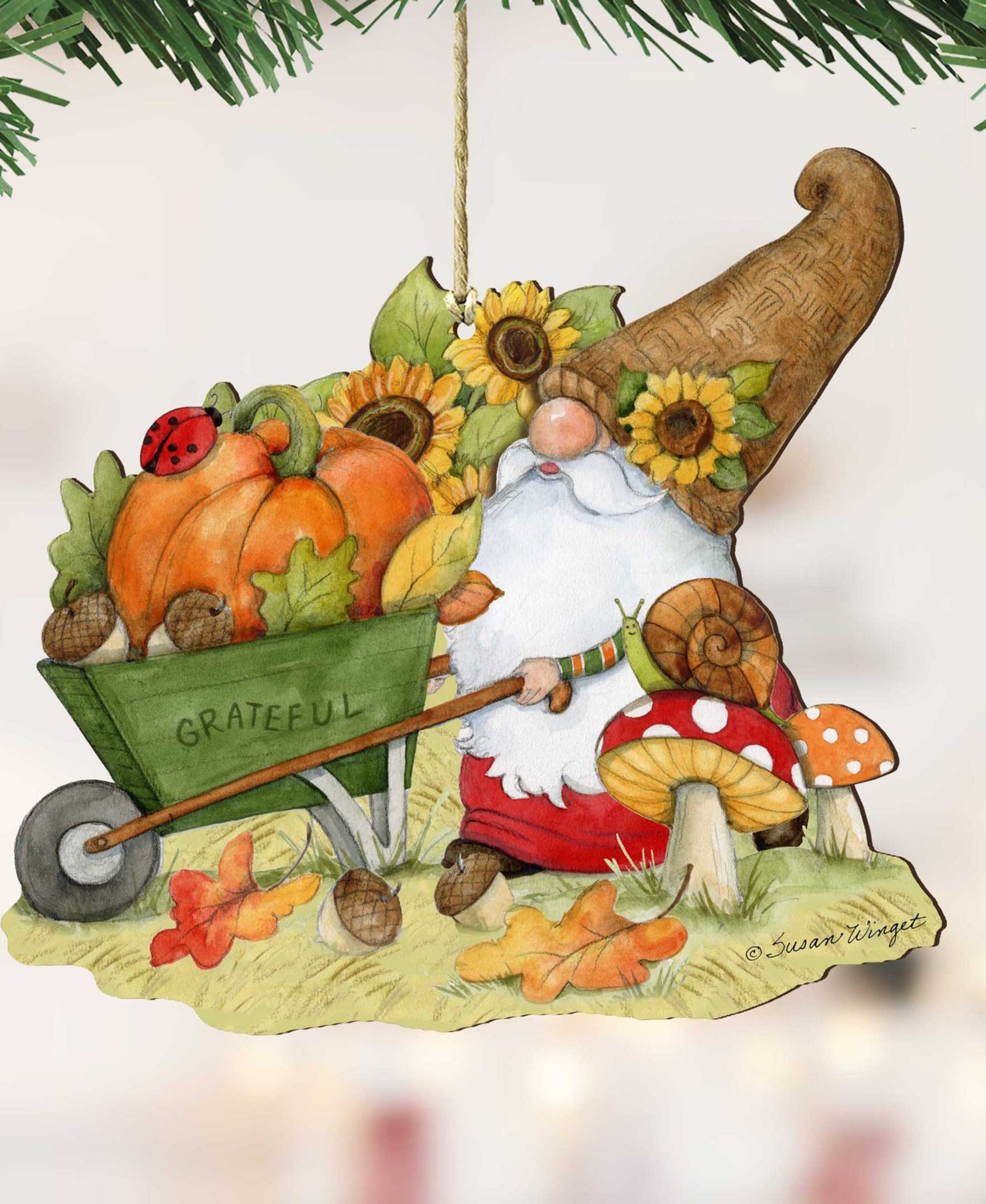 Набор деревянных украшений Designocracy Holiday Grateful Harvest Gnome Home Decor Set of 2 S. Winget