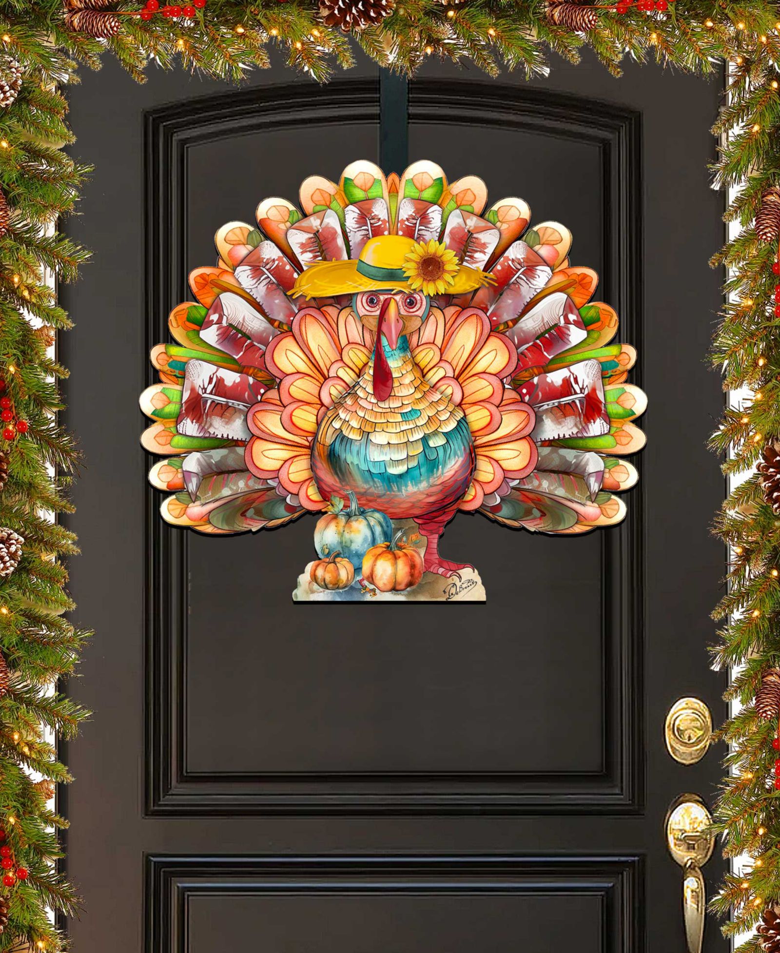 Декор для двери Designocracy Holiday Wooden