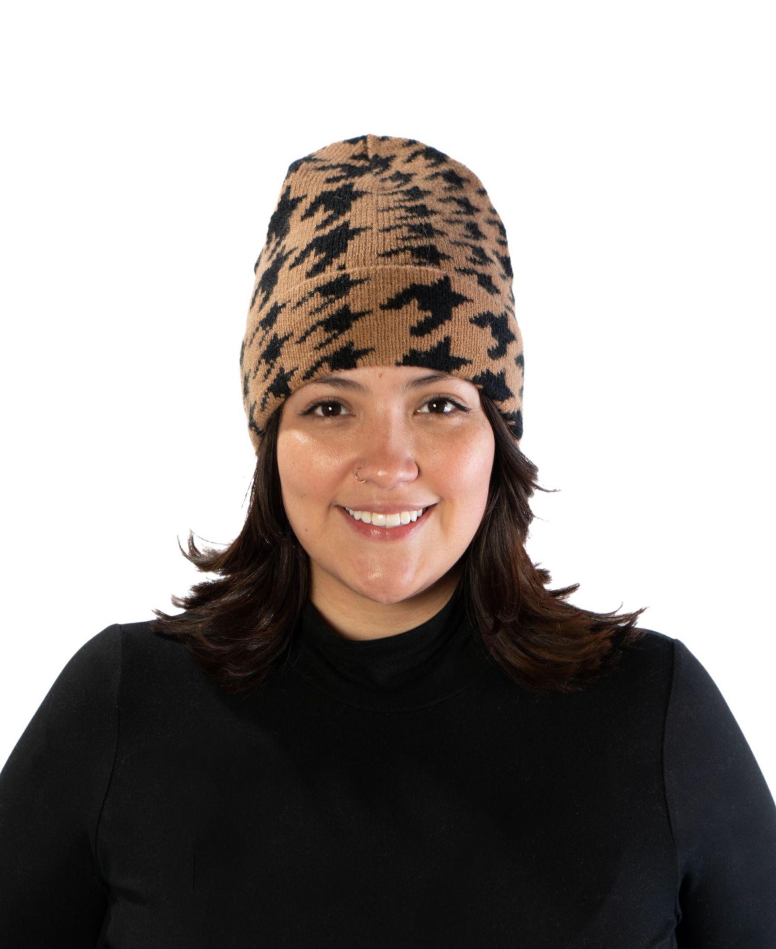 Marcus Adler Houndstooth Cuff Beanie