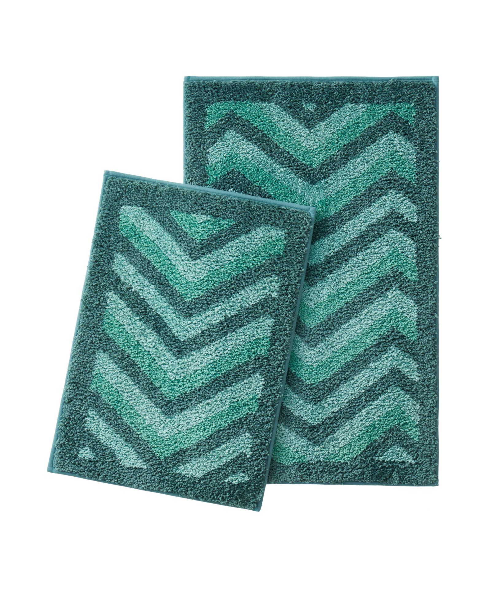 Clara Clark 2 Piece Ultra Soft Non-Slip Shaggy Bath Rug - Chevron Design - Large & Small
