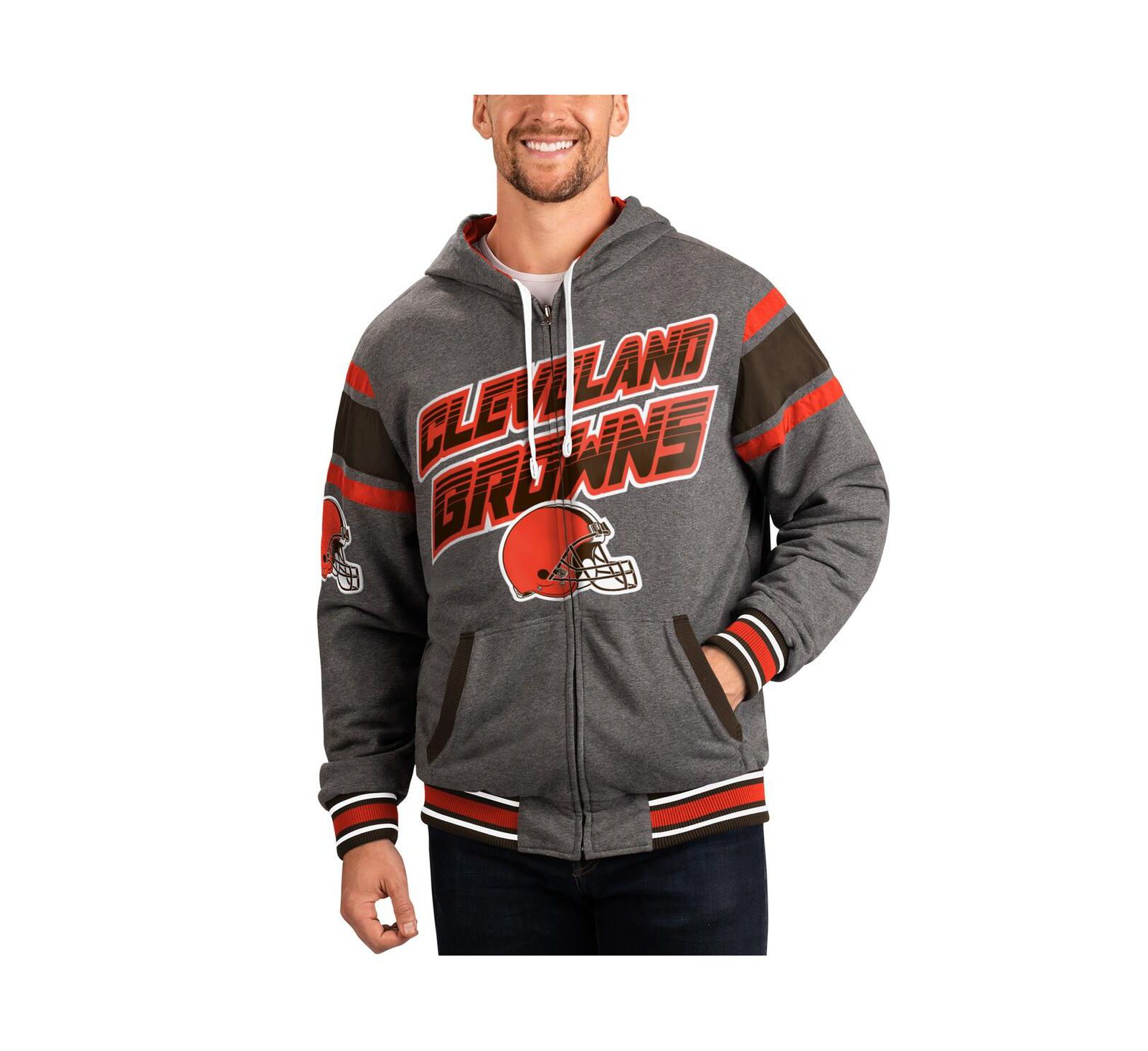 Мужская реверсивная толстовка на молнии G-III Sports by Carl Banks Cleveland Browns