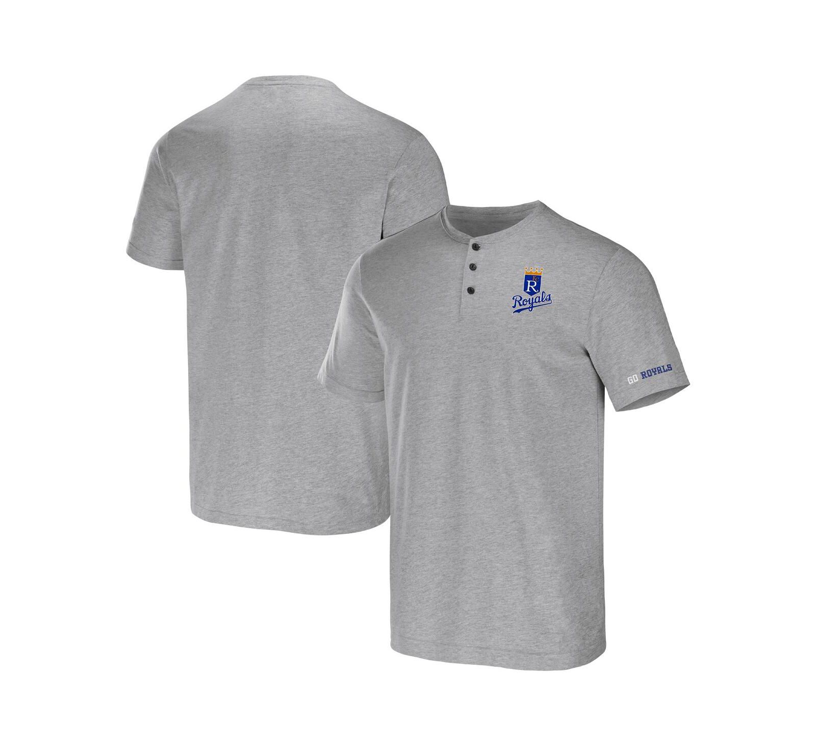 Мужская футболка Henley Darius Rucker Collection от Fanatics, серая меланж, Kansas City Royals