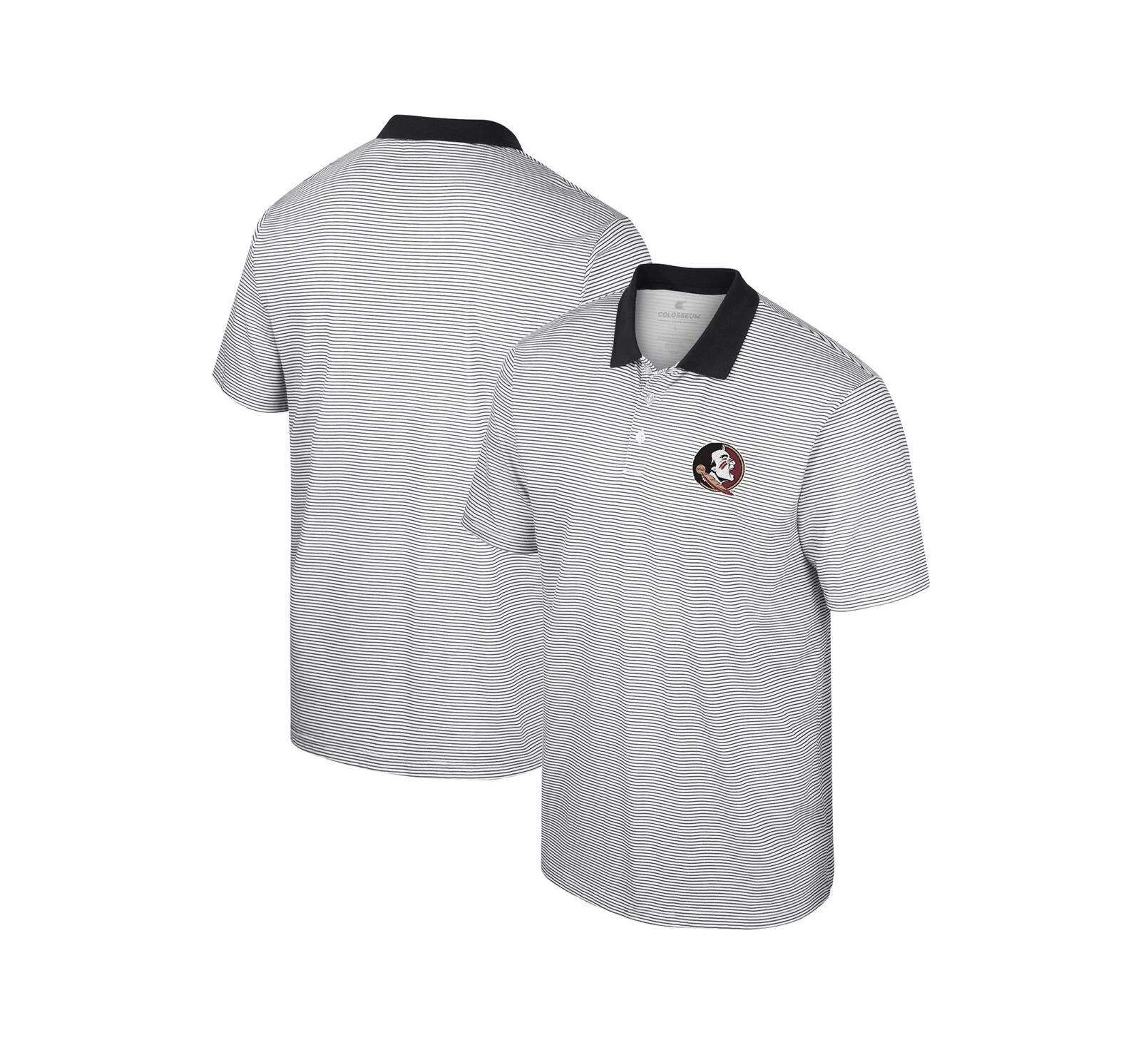 Мужская рубашка-поло Colosseum White, Black Florida State Seminoles Print Stripe