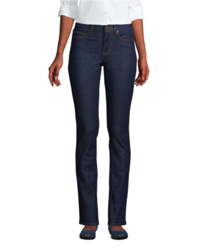 Lands' End Petite Джинсы Recover Mid Rise Straight Leg Blue