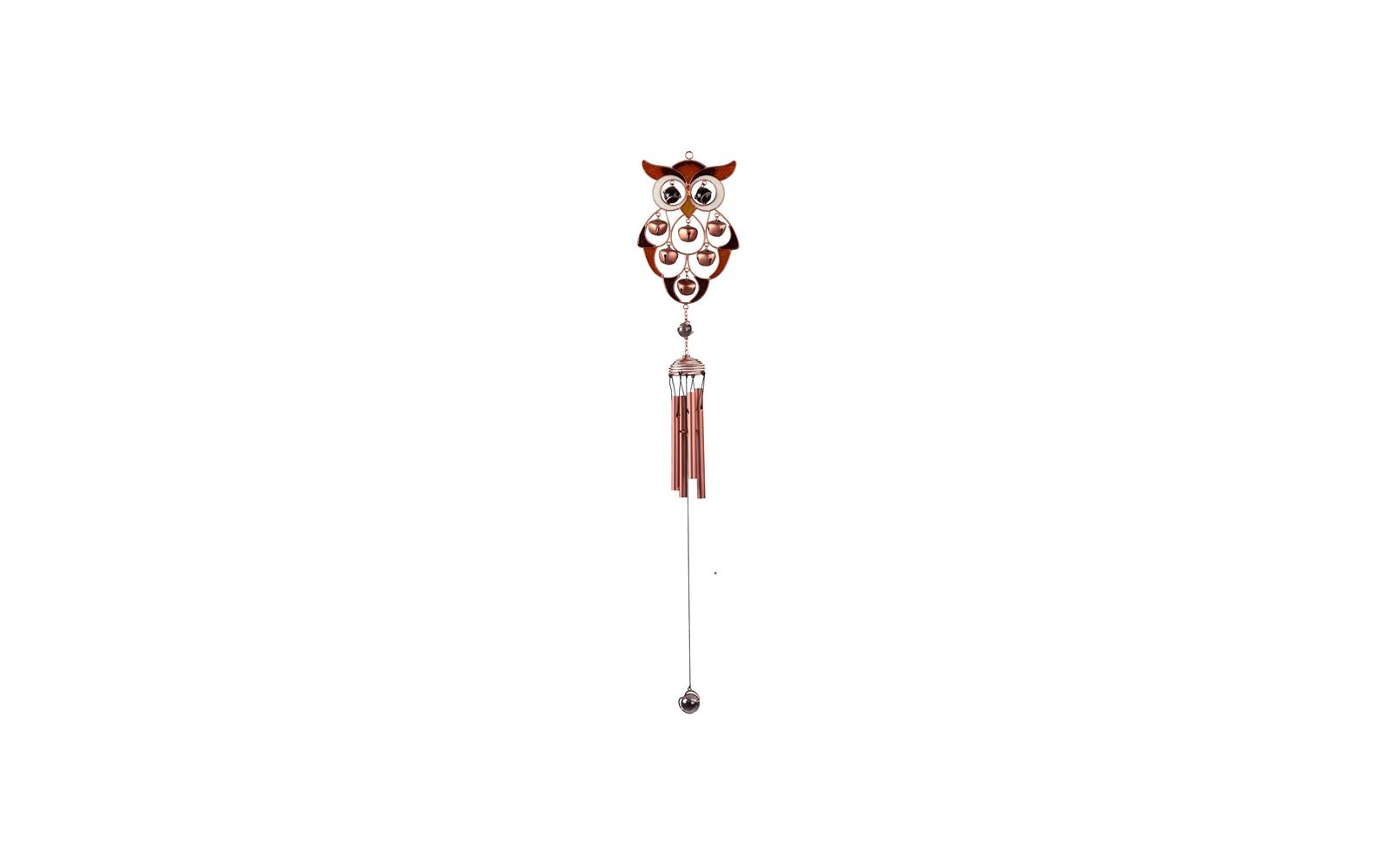 30" Long Owl Copper and Gem Wind Chime