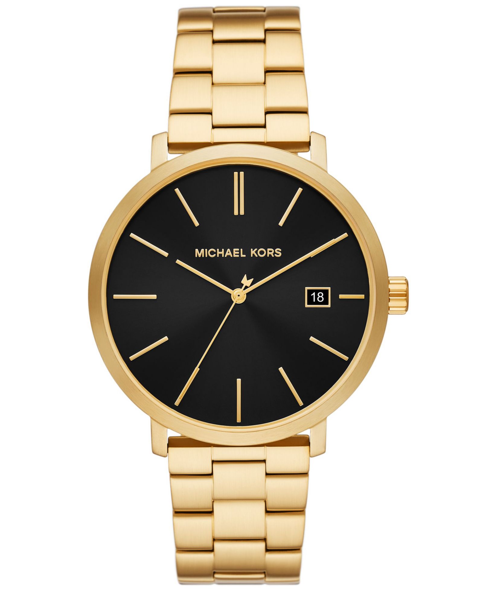 Michael Kors Men's Blake Three-Hand Date Gold-Tone Stainless Steel Watch 42mm