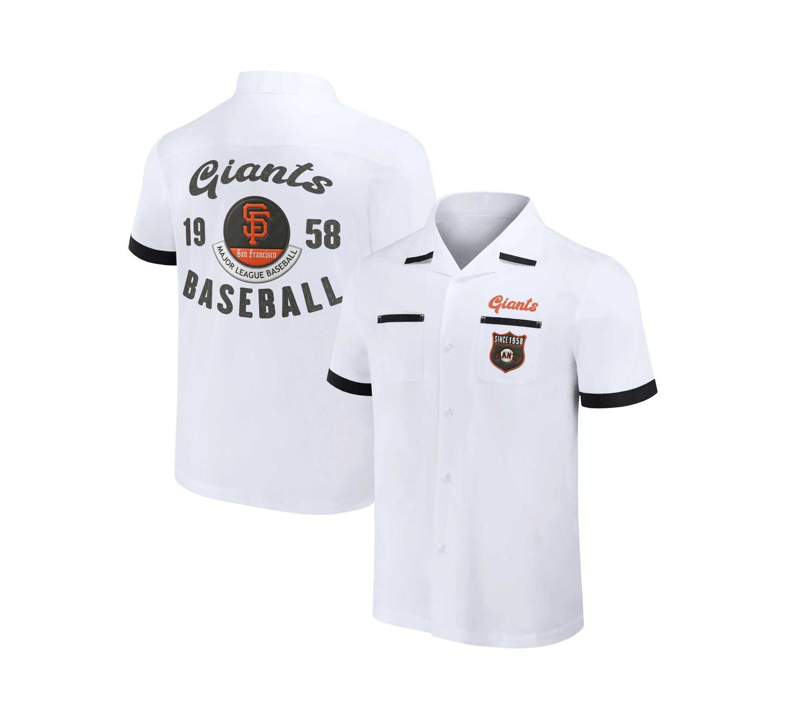 Men's Darius Rucker Collection by Fanatics White San Francisco Giants Bowling Button-Up Shirt
