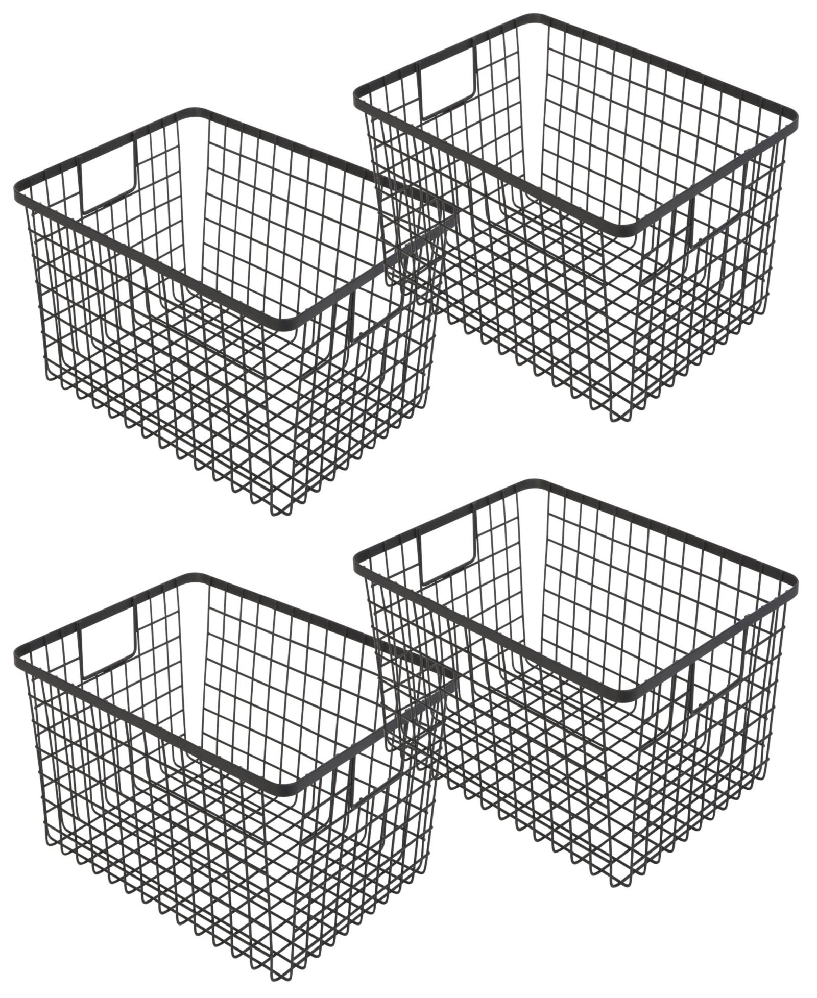 Органайзер для корзин Smart Design Nestable 9" x 12" x 6" с ручками, набор из 4 шт