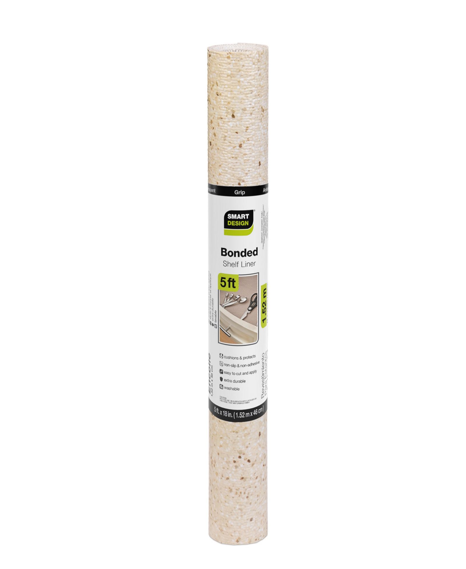 Smart Design Bonded Grip Shelf Liner, 18" x 5' Roll