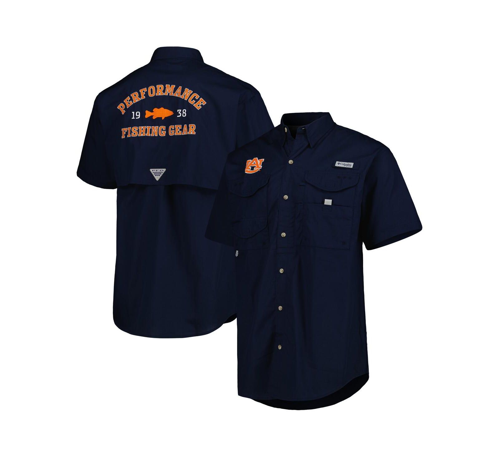 Men's Columbia Navy Auburn Tigers Bonehead Button-Up Shirt