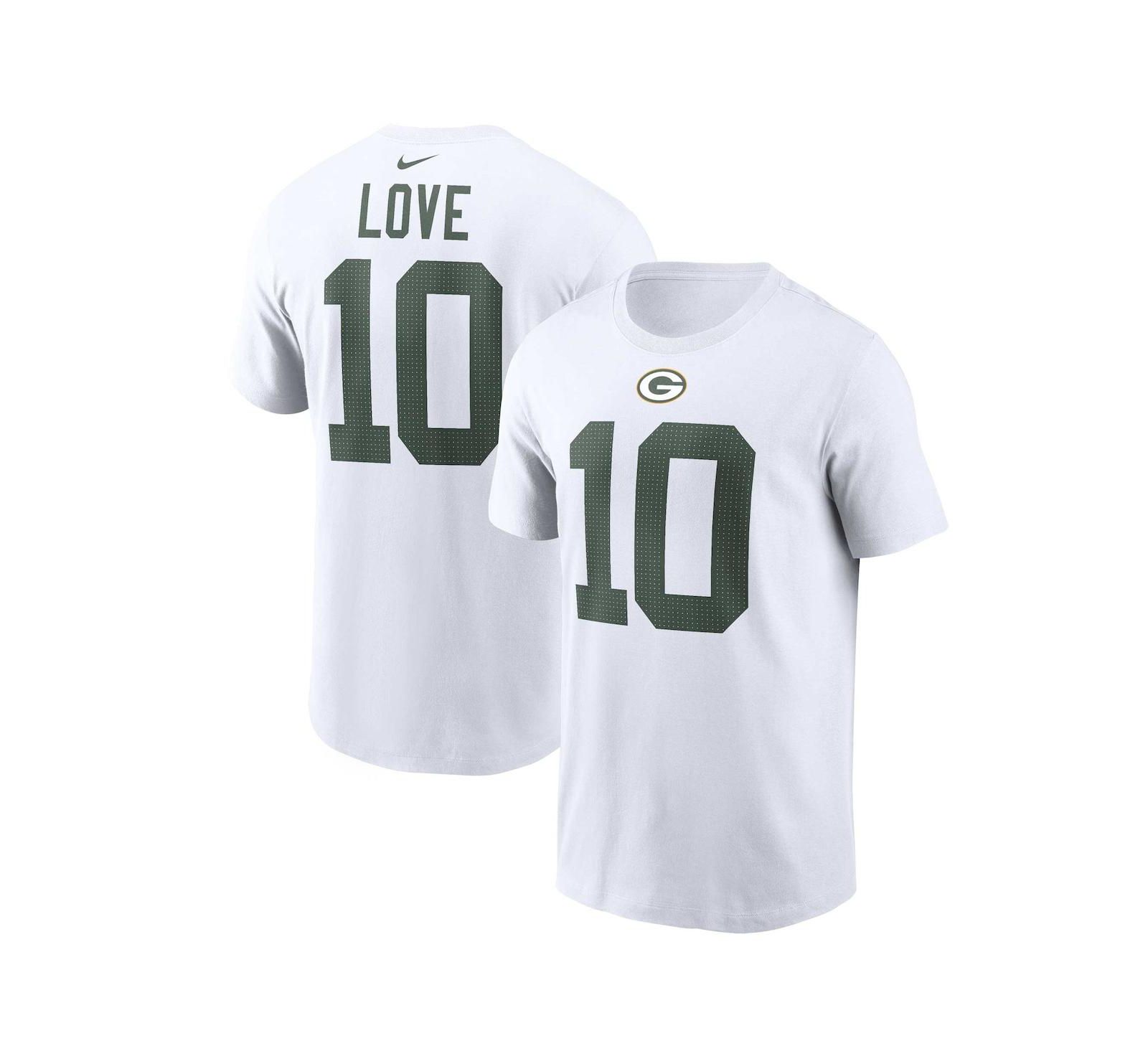 Мужская футболка Nike Jordan Love White Green Bay Packers