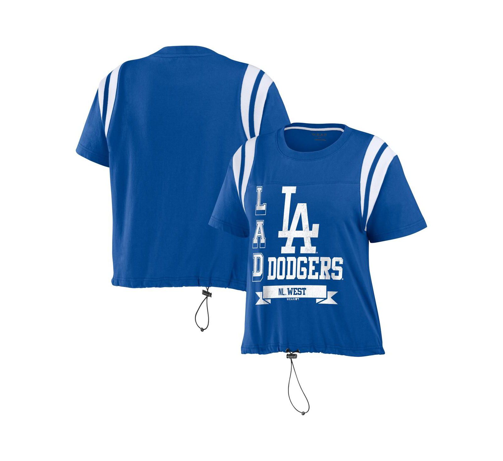 Women's WEAR by Erin Andrews Royal Los Angeles Dodgers Cinched Colorblock T-shirt