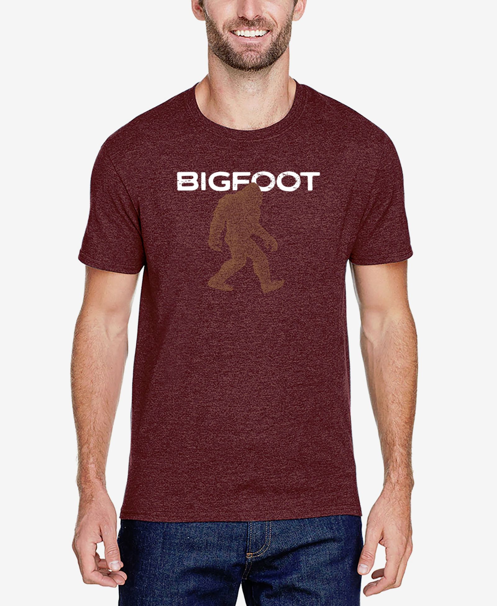 LA Pop Art Men's Bigfoot Premium Blend Word Art T-shirt
