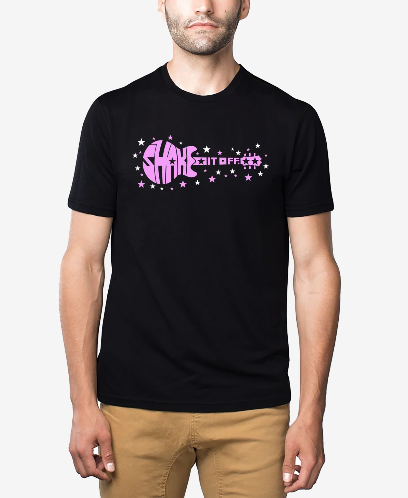 Мужская футболка LA Pop Art Cotton/Poly Blend Word Art - Shake It Off Guitar