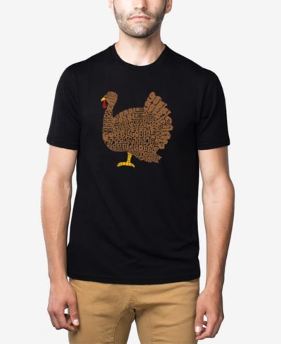 LA Pop Art Мужская хлопковая футболка с принтом Word Art - Thanksgiving Turkey
