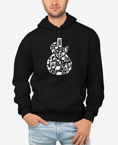 LA Pop Art Мужской Music Notes Guitar Word Art Hooded Sweatshirt