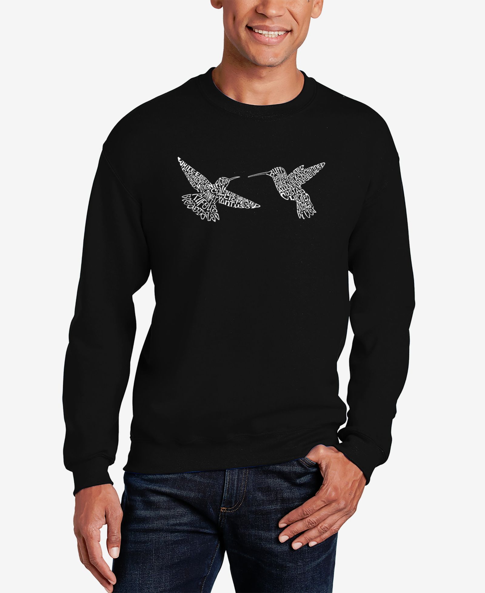 Свитшот LA Pop Art Men's Hummingbirds Word Art Crewneck