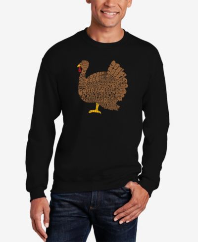 LA Pop Art Men's Thanksgiving Word Art Crewneck Sweatshirt