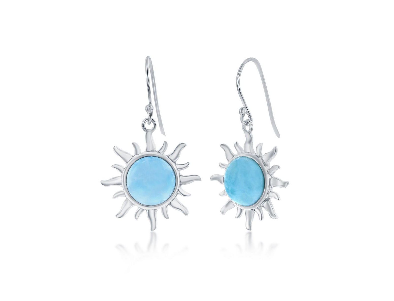 Серьги Sterling Silver Larimar Sun