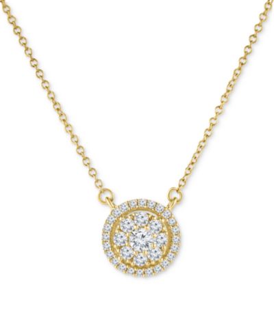 Подвеска Diamond Halo Cluster 18" в 14k Gold (1/3 ct. t.w.)