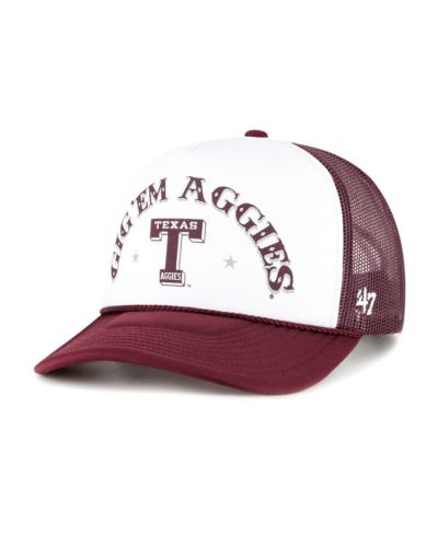 '47 Brand Мужская бейска trucker с пенопластовым фронтом, цвета White и Maroon, Texas A&M Aggies