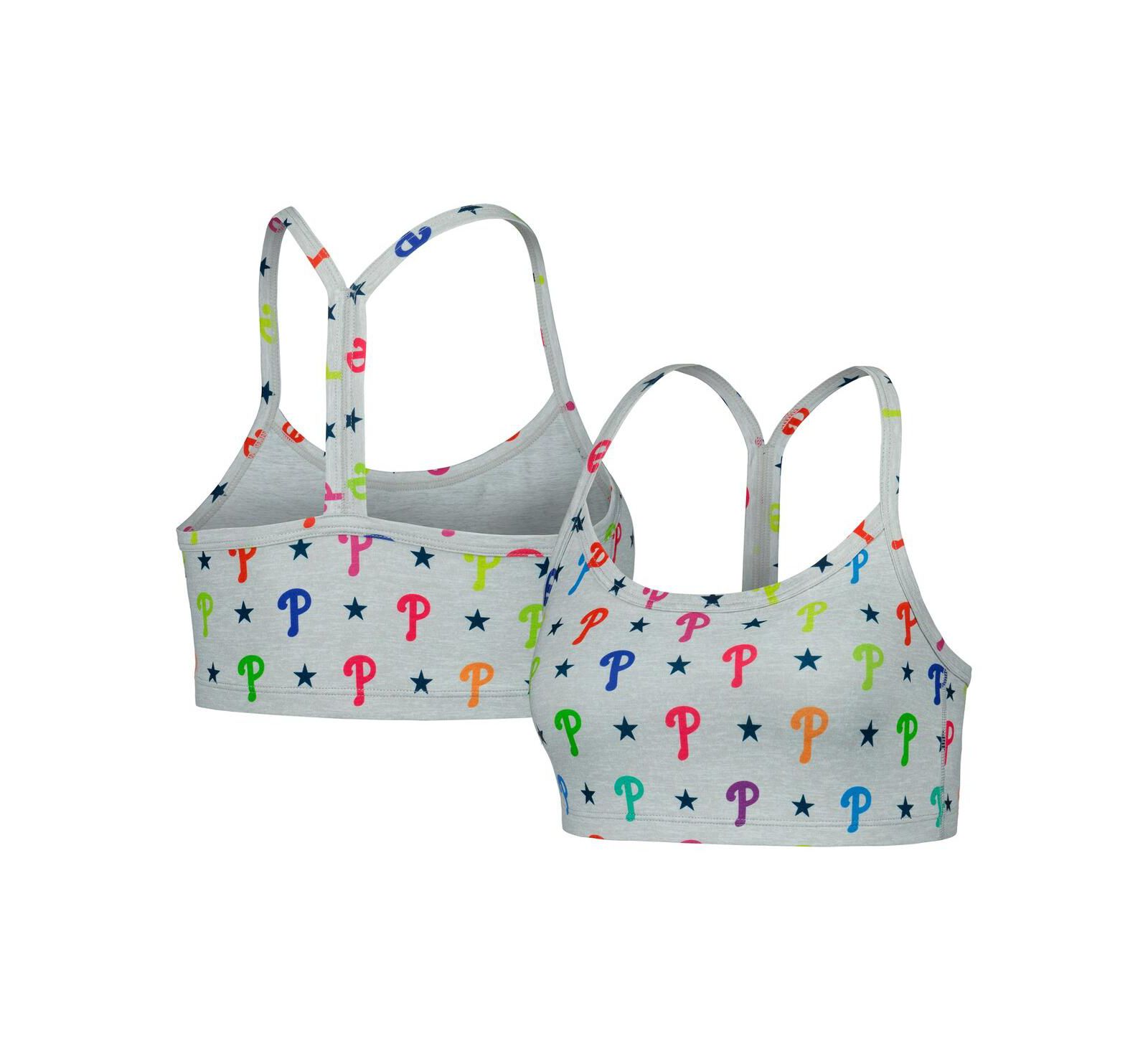 Terez Женский бюстгальтер Philadelphia Phillies TLC Rainbow, серый