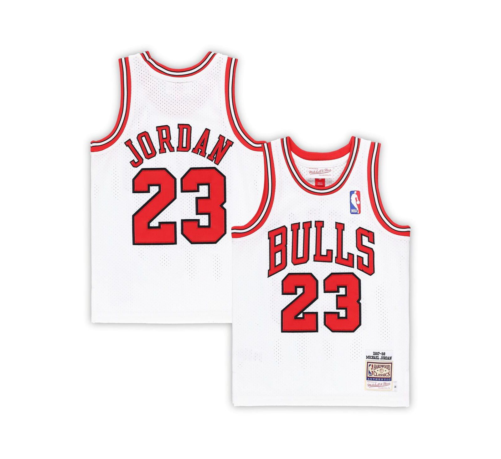 Детская джерси Mitchell & Ness Michael Jordan White Chicago Bulls 1997/98 Hardwood Classics Authentic