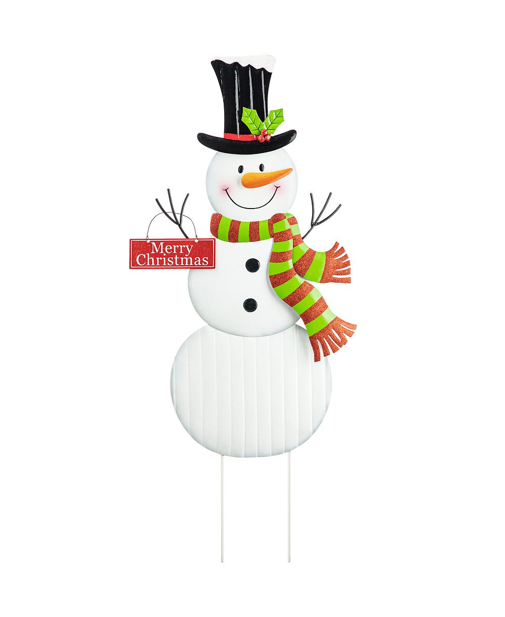 Металлическая садовая фигура Glitzhome Snowman, 40" H