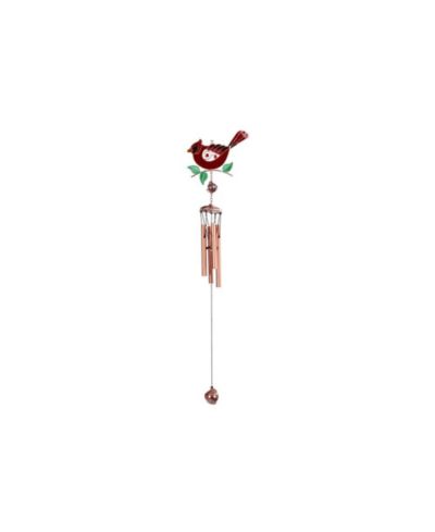24" Long Northern Cardinal Wind Chime with Copper and Gem