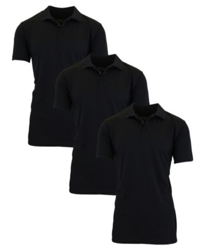 Galaxy By Harvic Men's Dry Fit Moisture-Wicking Polo Shirt, Pack of 3