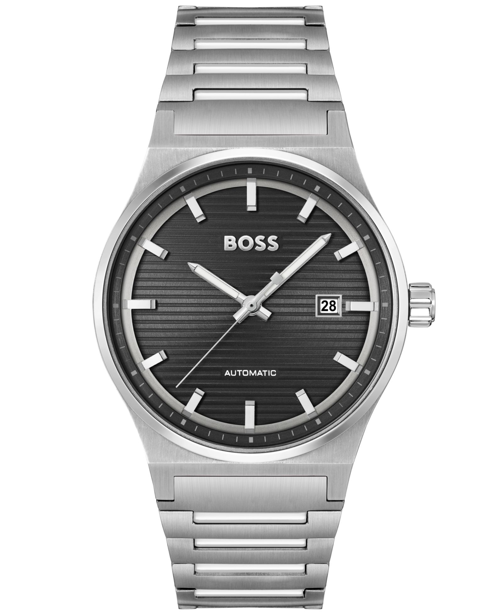Часы HUGO BOSS Men's Candor Auto Automatic Silver-Tone Stainless Steel 41mm