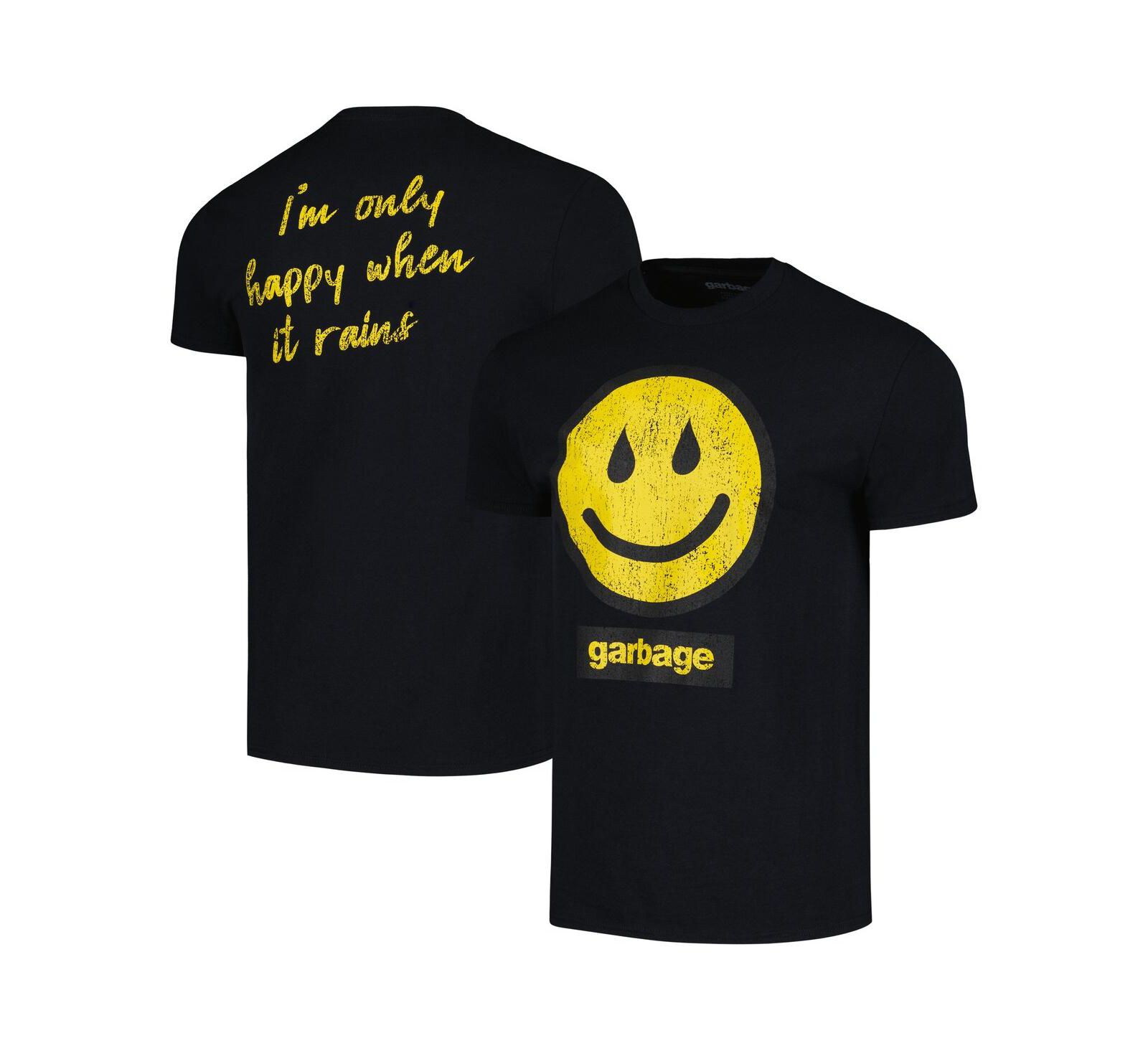 Мужская футболка Manhead Merch Black Garbage I'm Only Happy When It Rains Graphic