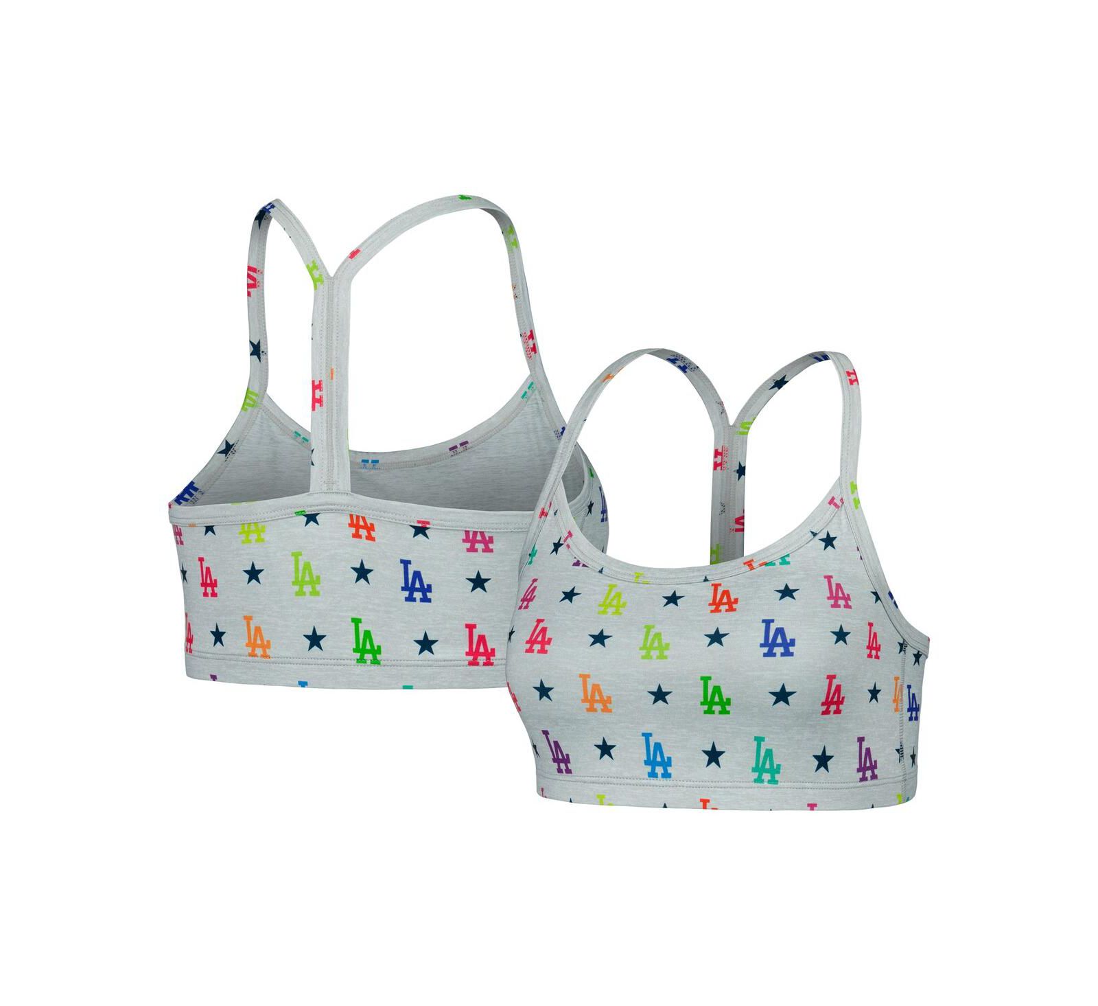 Women's Terez Gray Los Angeles Dodgers TLC Rainbow Bra