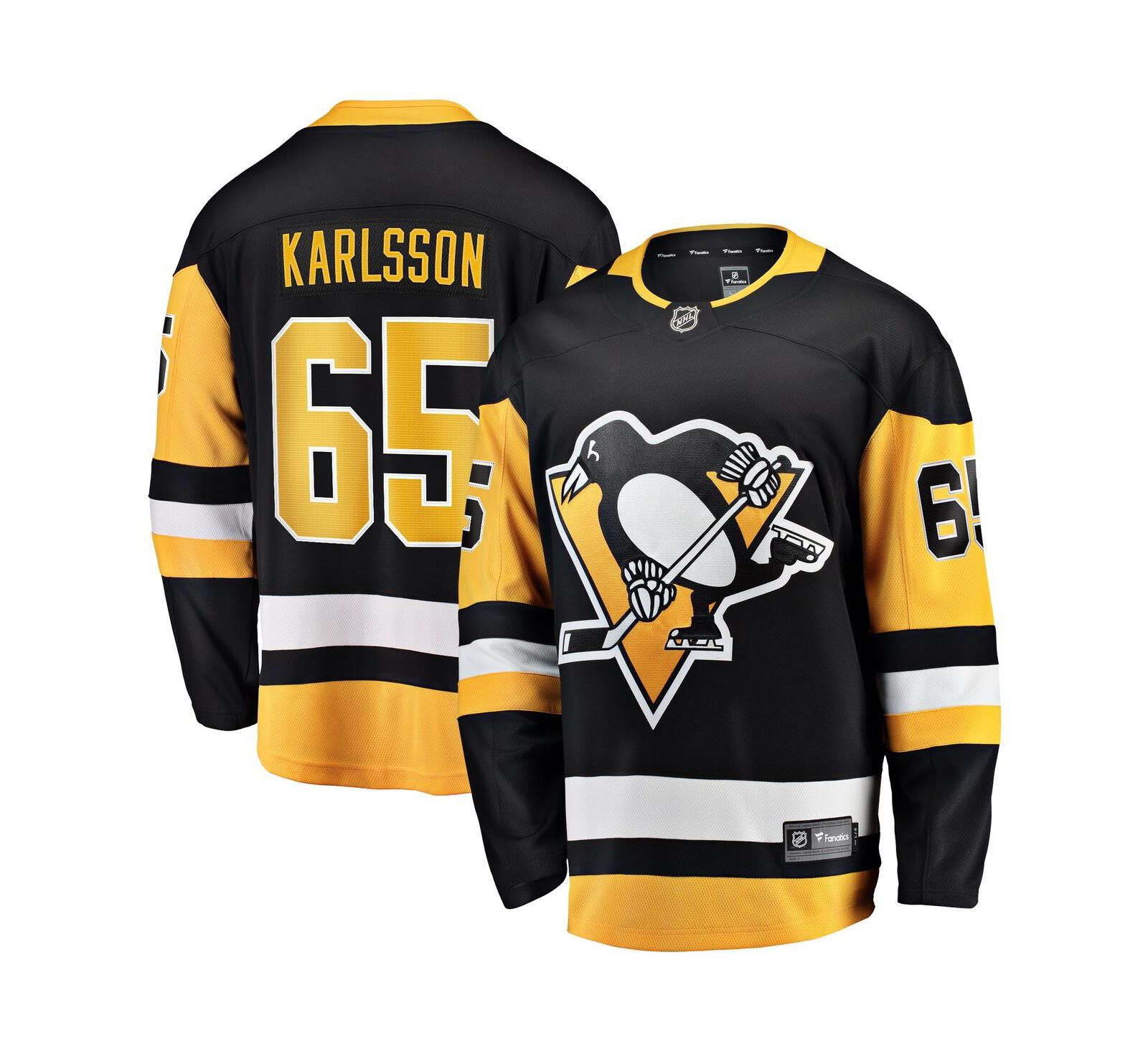 Men's Fanatics Erik Karlsson Black Pittsburgh Penguins Home Breakaway Jersey