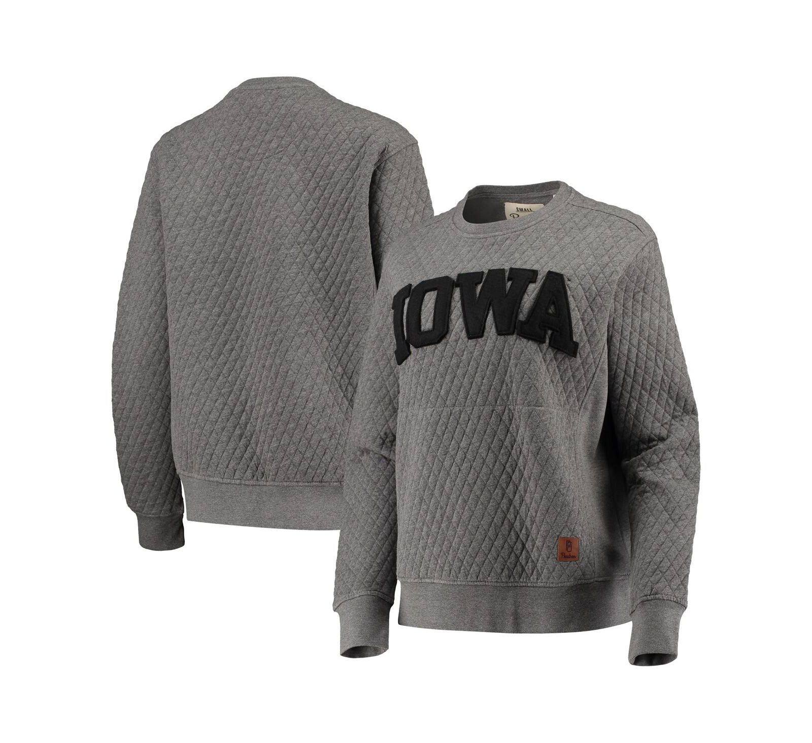 Женская толстовка Pressbox Iowa Hawkeyes Moose Quilted, серая меланж