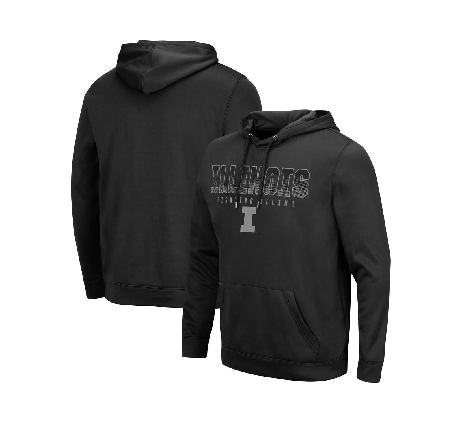 Мужское худи Colosseum Black Illinois Fighting Illini Blackout 3.0 Pullover