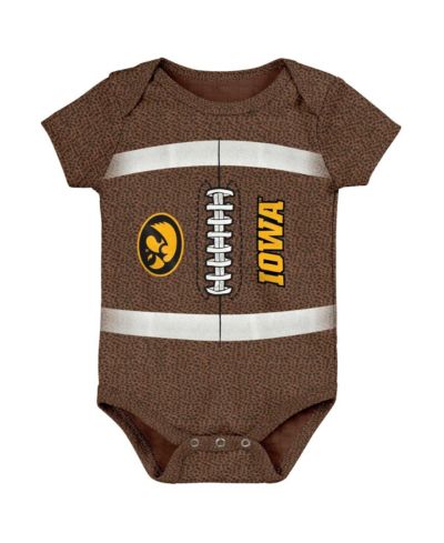 Детский боди Iowa Hawkeyes Catch Me Football для новорожденных и младенцев, коричневый