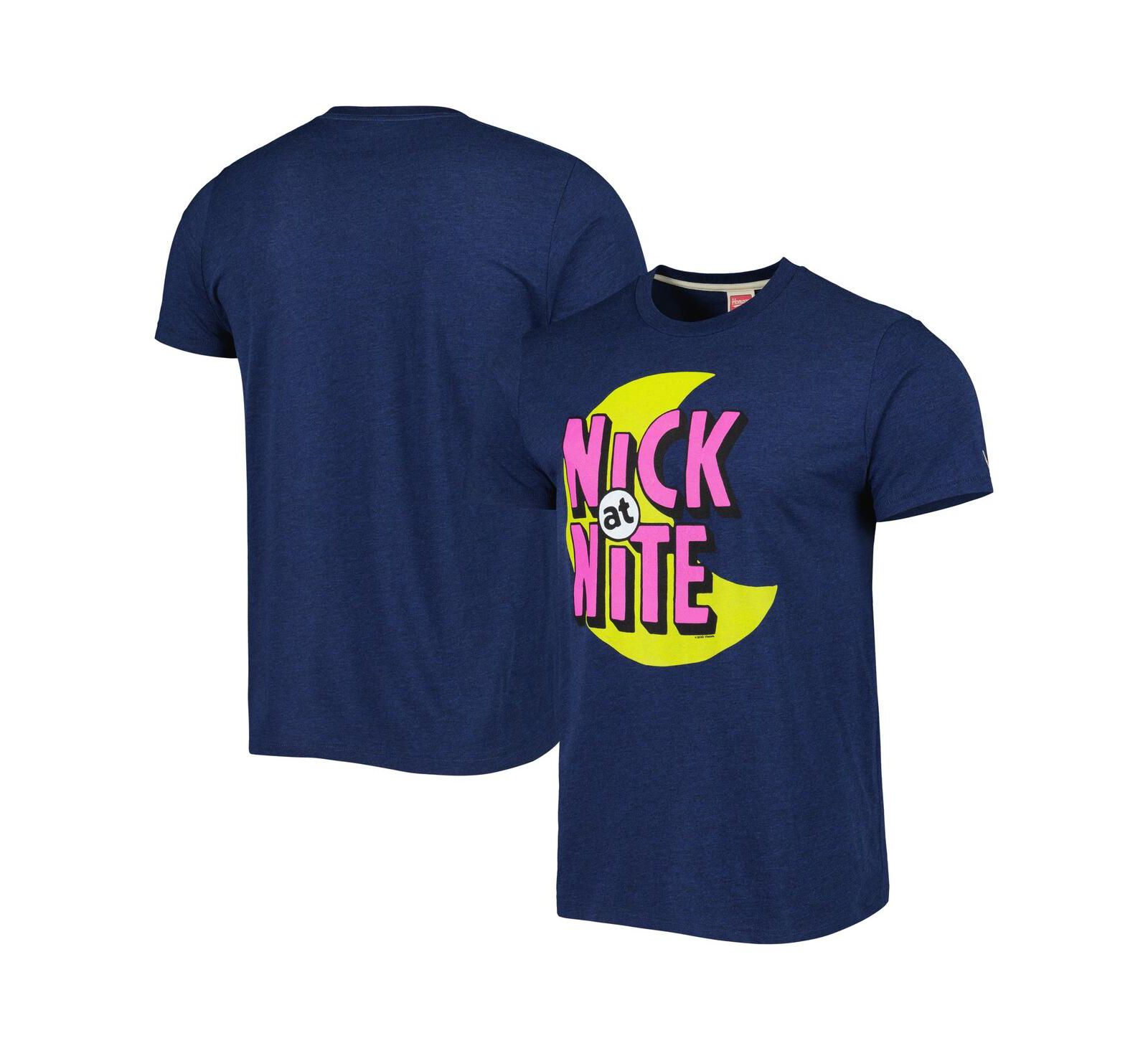 Мужская и женская футболка Homage Navy Nick at Nite Tri-Blend