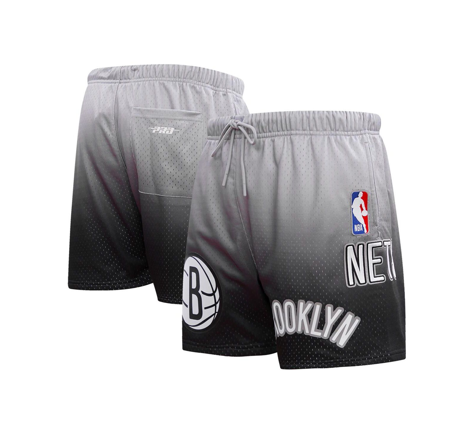 Men's Pro Standard Black, Gray Brooklyn Nets Ombre Mesh Shorts