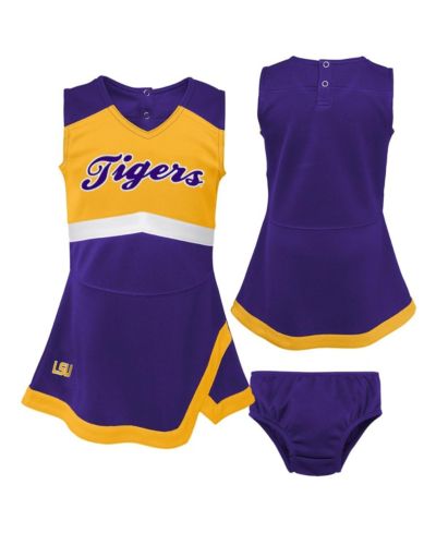 Детский комплект из платья и шорт LSU Tigers для малышей, фиолетовый и золотой