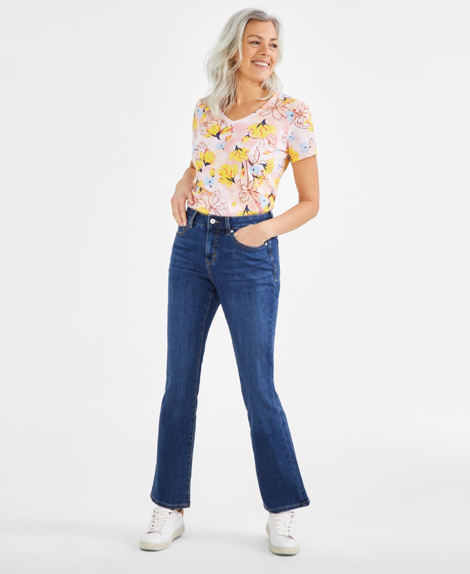 Style & Co Petite Mid-Rise Curvy Bootcut Jeans, Petite & Petite Short, Created for Macy's