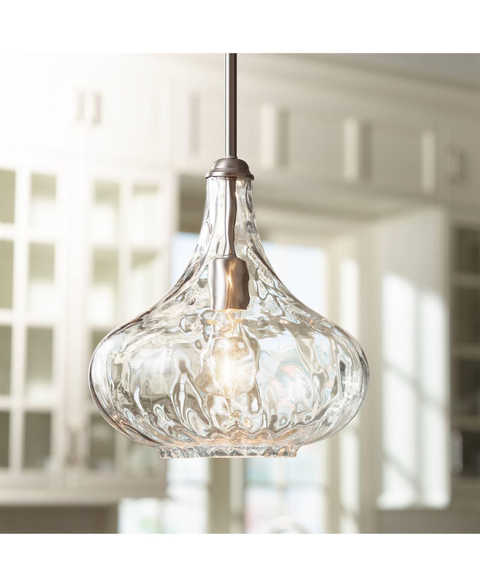 360 Lighting Cora Modern Clear Textured Glass Mini Pendant Light
